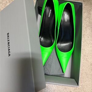 Balenciaga Neon Green Pointed Heels